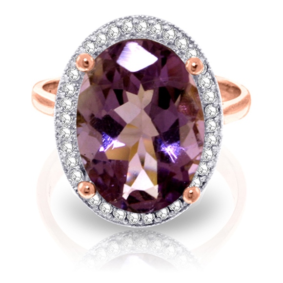 Galaxy Gold Products Jewelry - GOLD RING WITH NATURAL DIAMONDS & AMETHYST